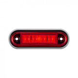 Red rear marker lamp for trucks, 12/24V, 4 LEDs, screw mount, compact low-profile 100x33x17mm.