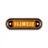 Amber oval Truck LED marker lamp, 4 LEDs, 12/24V dual voltage, screw-mount, compact low-profile.