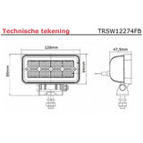 TRALERT® Onix Compact LED Work Light – 1136lm Flood Beam, 12–24V with Deutsch Connector