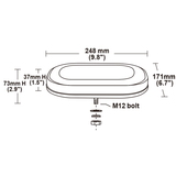 116 Series Mini LED Lightbar – R65 Approved Warning Light with Single Bolt Mount - 12/24V