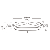 138 Series Smoked Mini LED Lightbar – R65 Approved Amber Warning Light with Single Bolt Mount - 12/24V