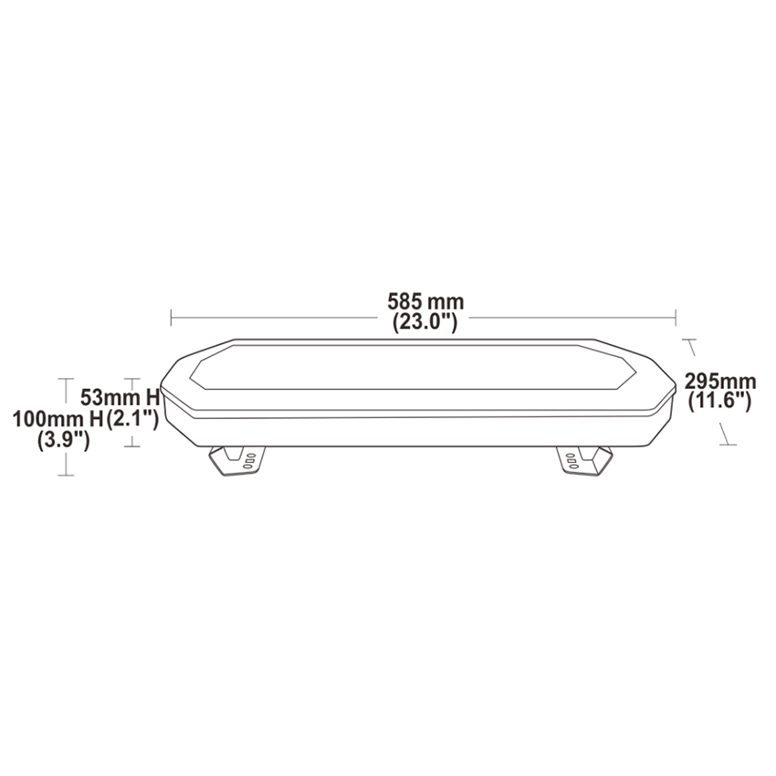 156 Series Smoked LED Lightbar 600mm – R65 Approved Amber Warning Light with Bolt Mount 9–30V