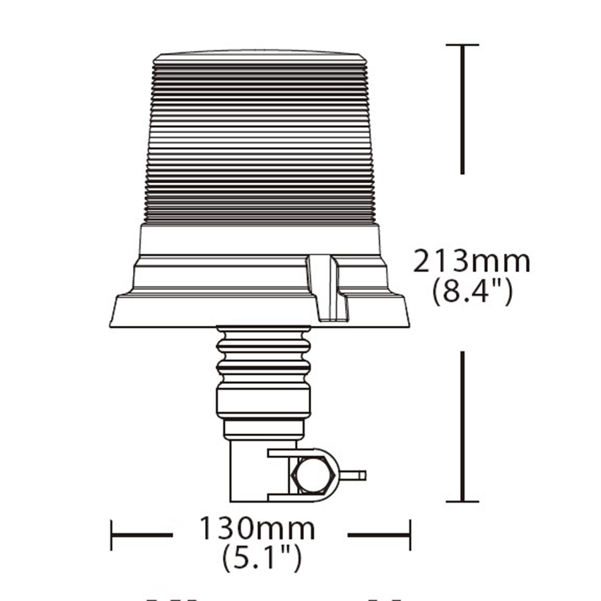 270 Series High Profile R65 LED Flashing Beacon Flexi DIN - Amber