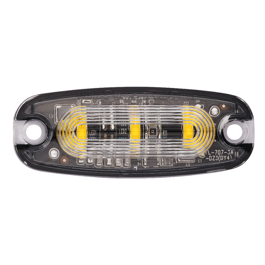 707 Series 3-LED Low Profile LED Strobe Warning Grille Lamp 12/24V