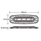 707 Series 4-LED Low Profile LED Strobe Warning Grille Lamp 12/24V