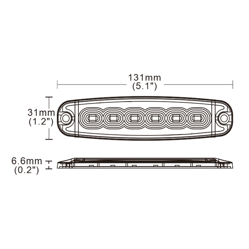 820 Series Low Profile LED Rear Combination Lamp – Stop, Tail & Indicator, 12/24V