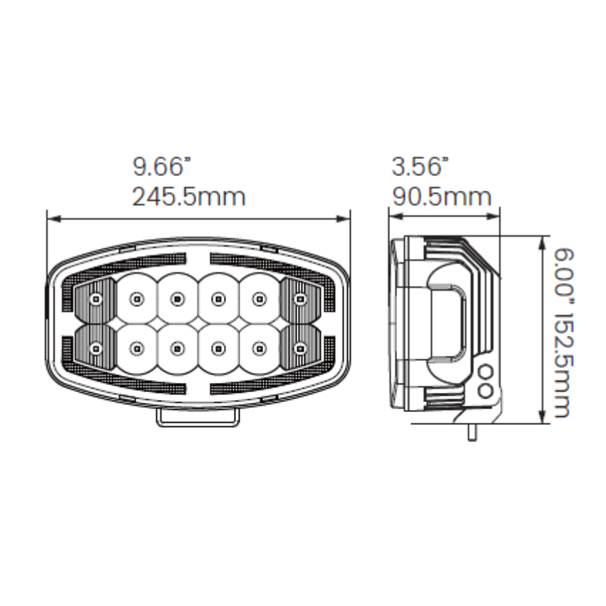 Odyssey 10" LED Off-Road Driving Light with Position Light – 12,000 Lumens, 9-36V