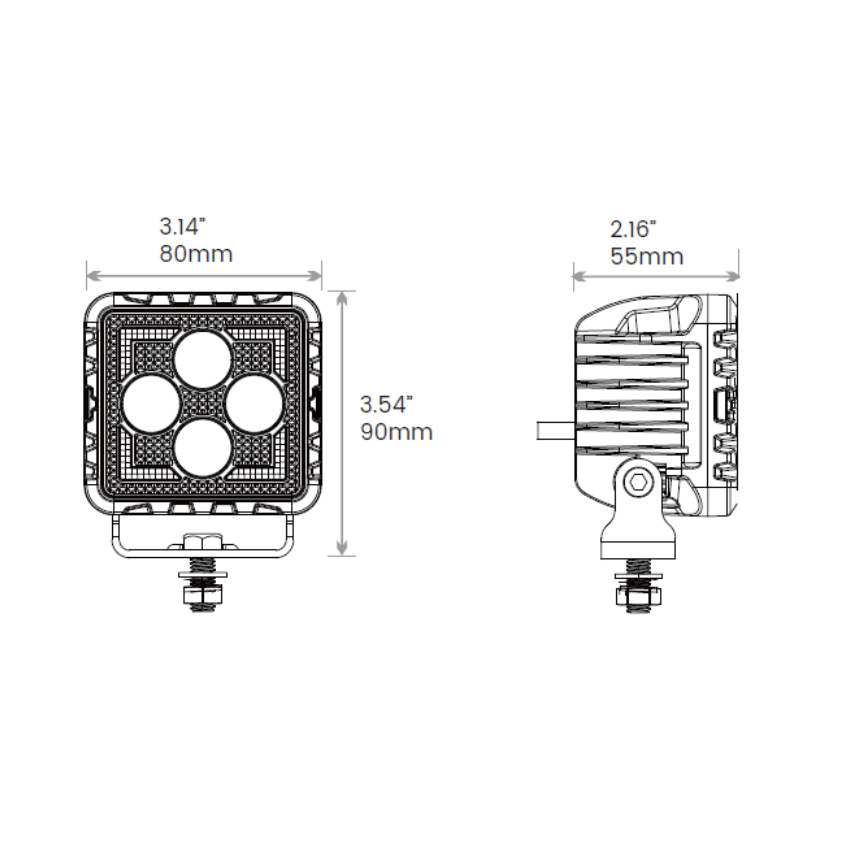 Odyssey 3" Twin LED Off-Road Light Kit with Position Lights – 3,200 Lumens, 9-36V