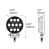 Odyssey 4" Round LED Off-Road Light with Position Light – 2,000 Lumens, 9-36V - Single Unit