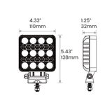Odyssey 4" Square LED Off-Road Light with Position Light – 2,000 Lumens, 9-36V – Single Unit