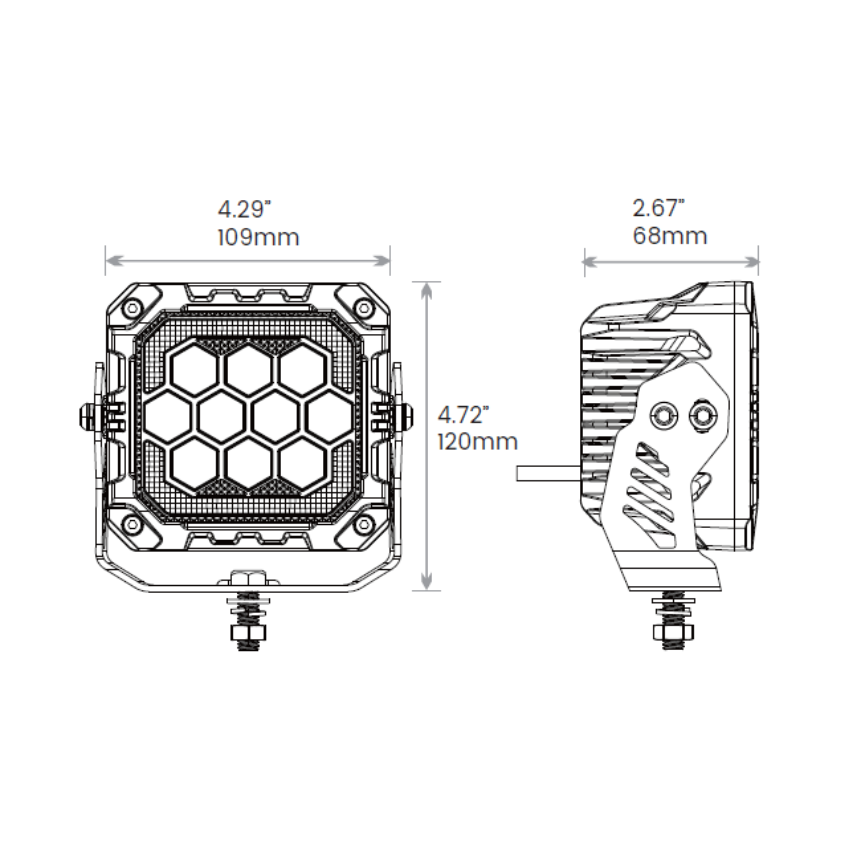 Odyssey 4" Twin LED Off-Road Light Kit with Position Lights – 2,600 Lumens, 9-36V