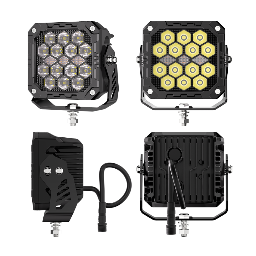 Odyssey 4" Twin LED Off-Road Light Kit with Position Lights – 2,600 Lumens, 9-36V