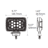 Odyssey 5" Square LED Off-Road Light with Position Light – 3,600 Lumens, 9-36V – Single Unit