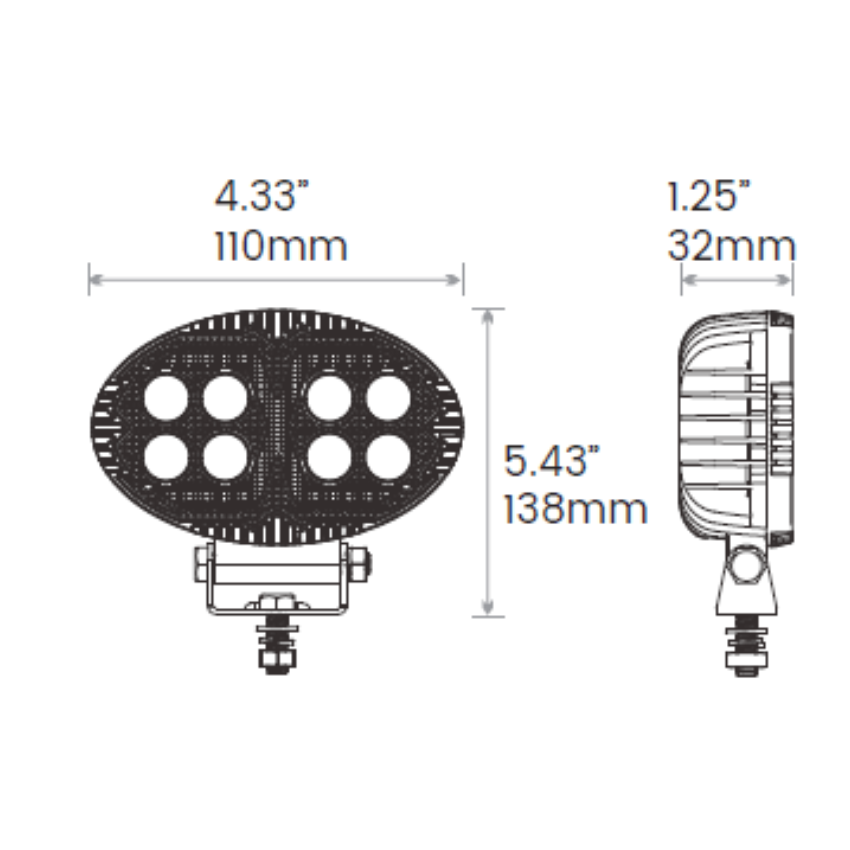 Odyssey 5" Slim LED Off-Road Light with Position Light – 1,600 Lumens, 9-36V – Single Unit