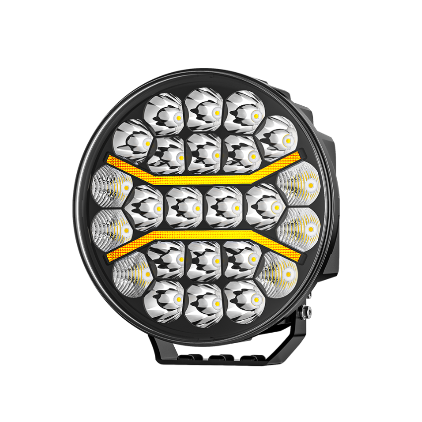 Odyssey 9" Round LED Off-Road Light with Position Light – 24,000 Lumens, 9-36V – Single Unit