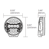 Odyssey 9" Round LED Off-Road Light with Position Light – 24,000 Lumens, 9-36V – Single Unit