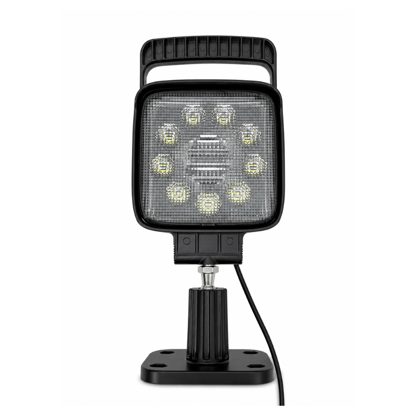 27W Heavy Duty LED Magnetic Swivel Work Lamp with Handle – 1,400 Lumen, 10–80V, Magnetic/Bolt Mount