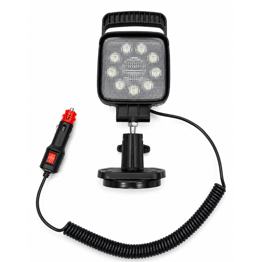 27W Heavy Duty LED Magnetic Swivel Work Lamp with Handle – 1,400 Lumen, 10–80V, Magnetic/Bolt Mount