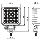 6100 Series Premium Vehicle Square LED Flood Work Lamp 12/24V - 48W