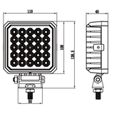 6100 Series Premium Vehicle Square LED Flood Work Lamp 12/24V - 75W