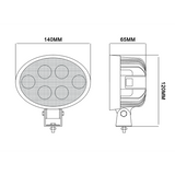 611 Series 30W Oval 12/24V LED Utility Worklight Lamp