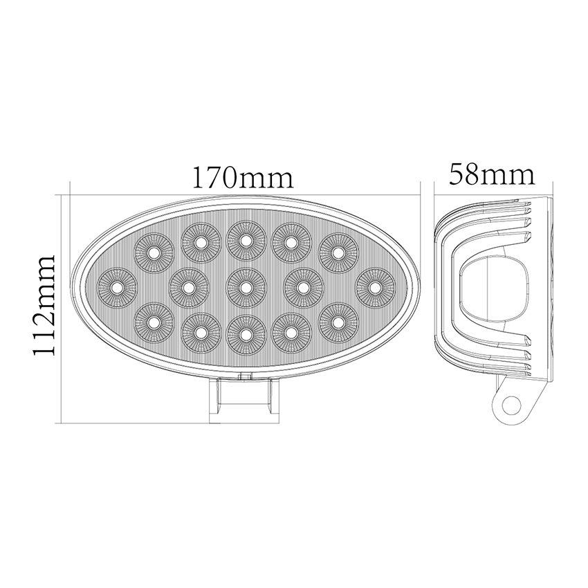614 Series 75W Oval 12/24V LED Utility Worklight Lamp