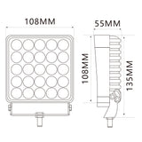 High Power WL615 Ultra Bright IP67 75W Vehicle LED Flood Work Lamp
