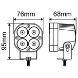 619 Series Heavy Duty 40W Mini SQU Vehicle LED Flood Work Lamp 12/24V