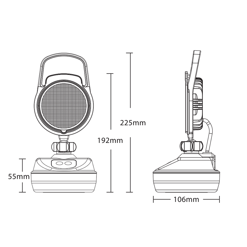 626 Series Rechargeable Magnetic LED Work & Warning Light – Portable Battery Powered Beacon