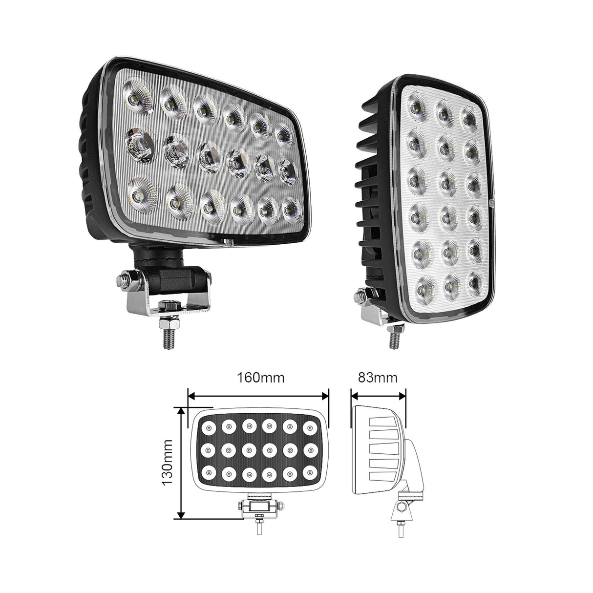 618 Series Ultra Bright 90W Vehicle LED Flood Work Lamp 12/24V