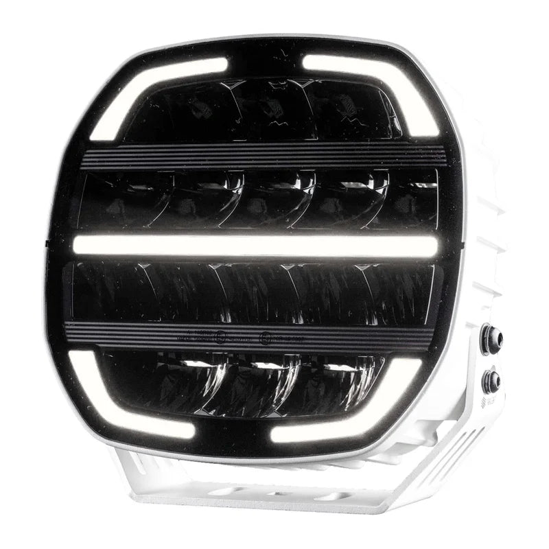 TRALERT® Phantom LED Driving Light 9" – 16,000lm Dark Look White, 12–24V with Dual Colour Position Light