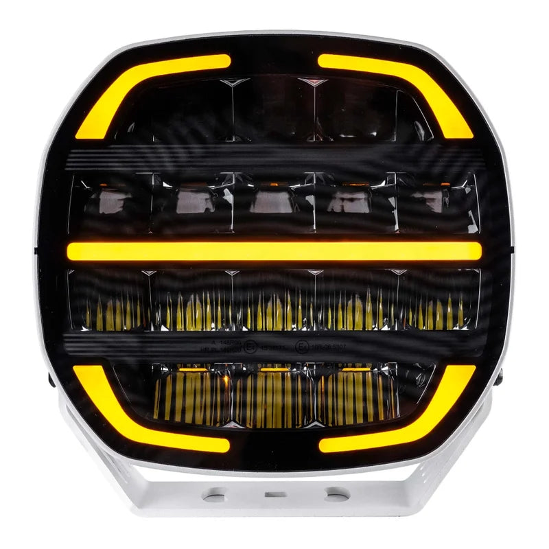 TRALERT® Phantom LED Driving Light 9" – 16,000lm Dark Look White, 12–24V with Dual Colour Position Light