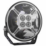 TRALERT® Graveler Round Chrome LED Driving Light – 12,000 Lumen with White & Amber Position Light, ECE Approved, 9–36V