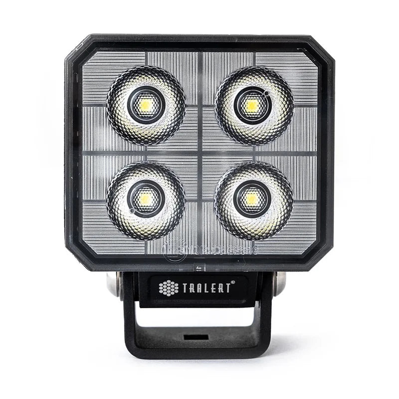 TRALERT® Onix Square LED Work Light – 3800lm Flood Beam, 40W, 12–24V with Integrated DT Connector