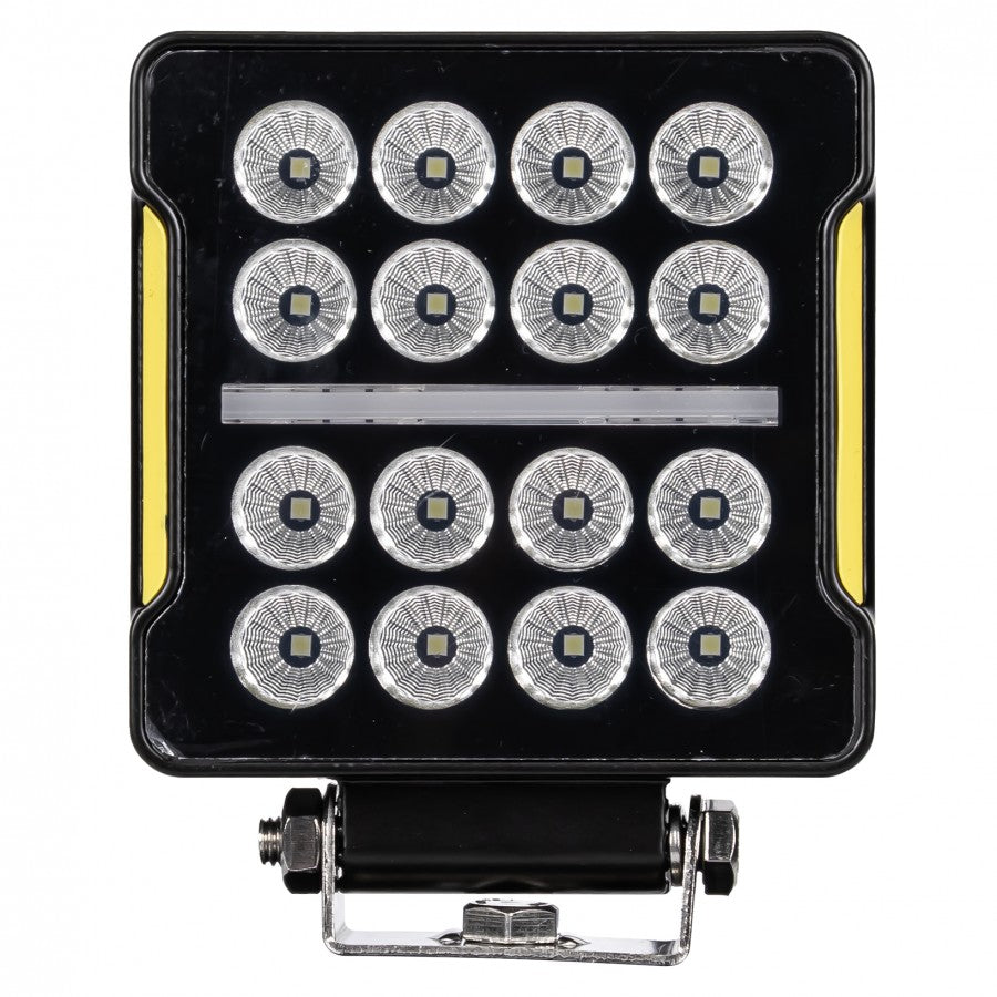 Truck LED Square LED Work Light 16 High-Output LEDs + Integrated LED Strip - 12/24V