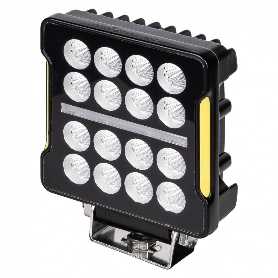 Truck LED Square LED Work Light 16 High-Output LEDs + Integrated LED Strip - 12/24V