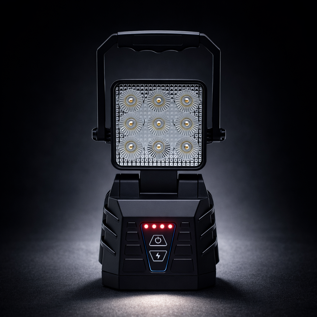 NORD™ Command – Rechargeable LED Work Lamp with Amber Warning Strobe (Portable Heavy Duty)