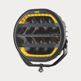 OZZ XR3 P9" LED Driving Light – 15,000 Lumen with White & Amber Position Lights, ECE R65 Warning Light & Black Housing, 9–36V