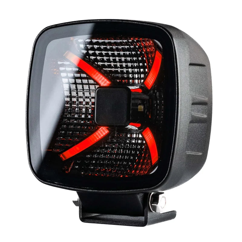 TRALERT® Onix LED Work Light – 5948lm Flood Beam, 12–24V with Red, White & Amber Position Lights