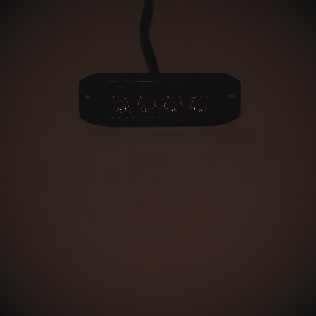 Truck LED 4 LED ECE R65 Warning Grill Strobe Lamp 12/24V - Amber