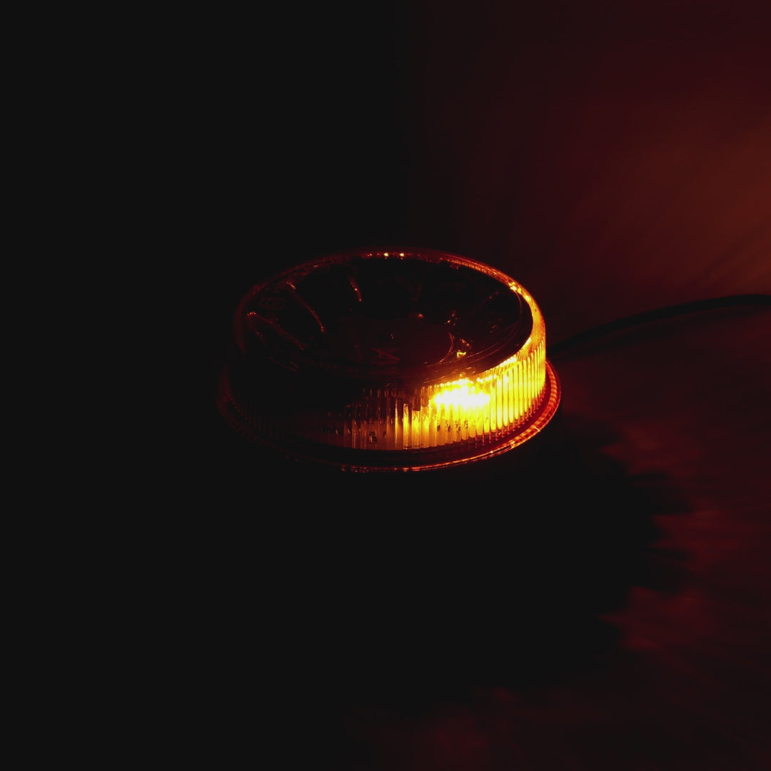 Truck LED ECE R65 LED Low Profile Flashing Beacon Amber - Magnetic Mount