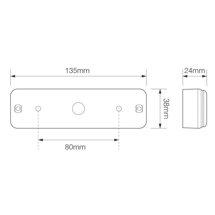 LED Autolamps 135 Series Slimline Front Indicator/Front Marker Combi - Surface Mount