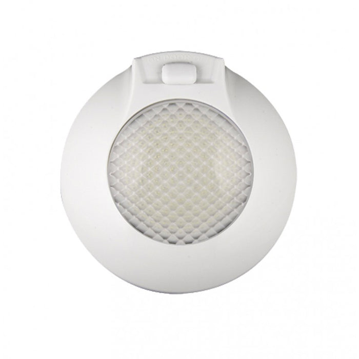 LED Autolamps Round Interior LED Light – On/Door/Off Switch – White
