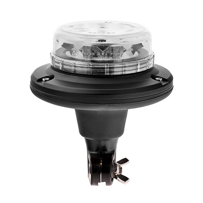 Low Profile Flexible Pole Mount Amber LED Beacon (Clear Lens)