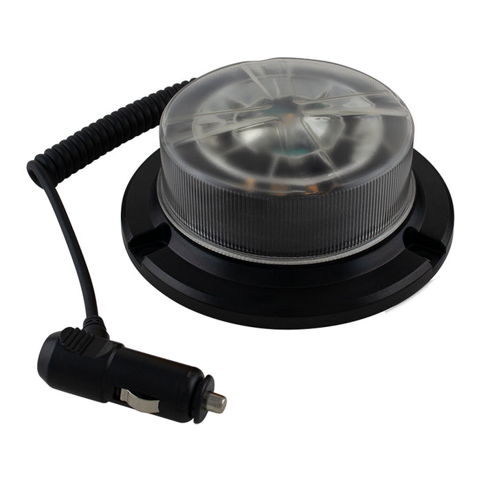LED Autolamps LPB Series R65 Low Profile LED Beacon - Magnetic Mount (Clear Lens)