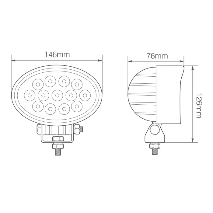 LED Autolamps 39W Oval Flood Lamp RL14539BM