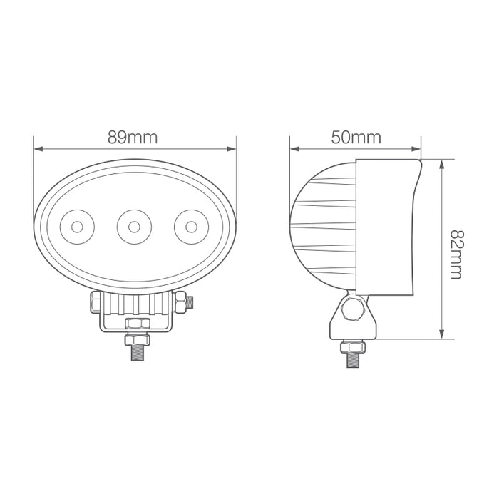 LED Autolamps 9W Oval Flood Lamp RL9809BM