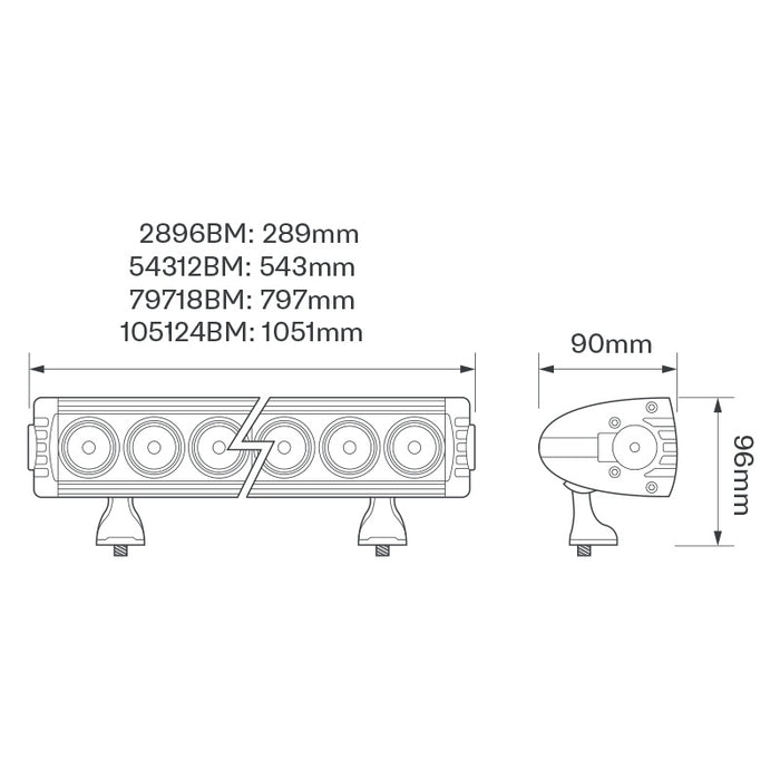 LED Autolamps Heavy Duty LED Spot Light Bar 18 x 10W LEDs - 797mm