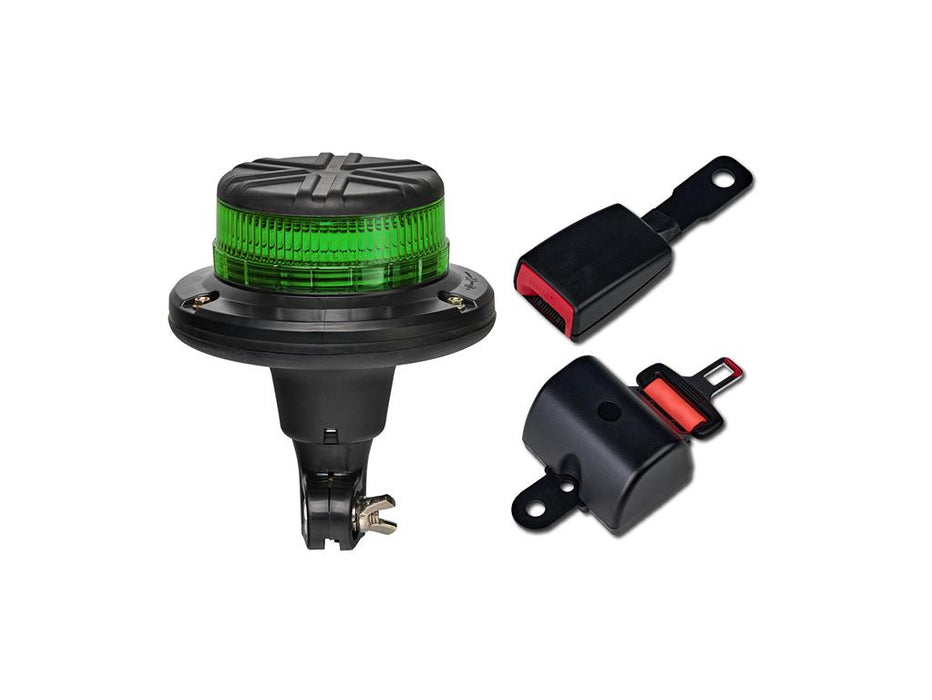 LAP Electrical Low Profile LED Green Flashing Beacon Seat Belt Kit - Flexi DIN Mounting